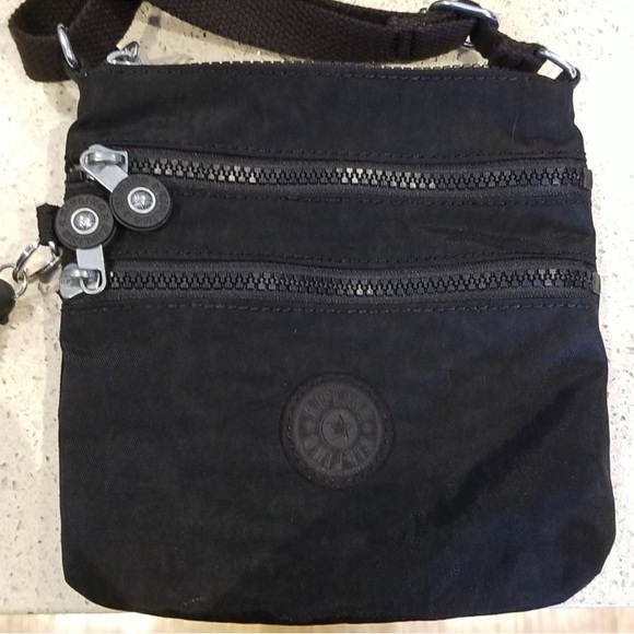 Kipling Eleva Convertible Tote Crossbody Black Nylon Bag w/  Monkey Charm - Picture 6 of 13
